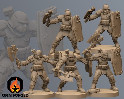 Cyberpunk Miniature Mini Elite Watanabe Enforcer Squad Cyborg Psycho Papsikels