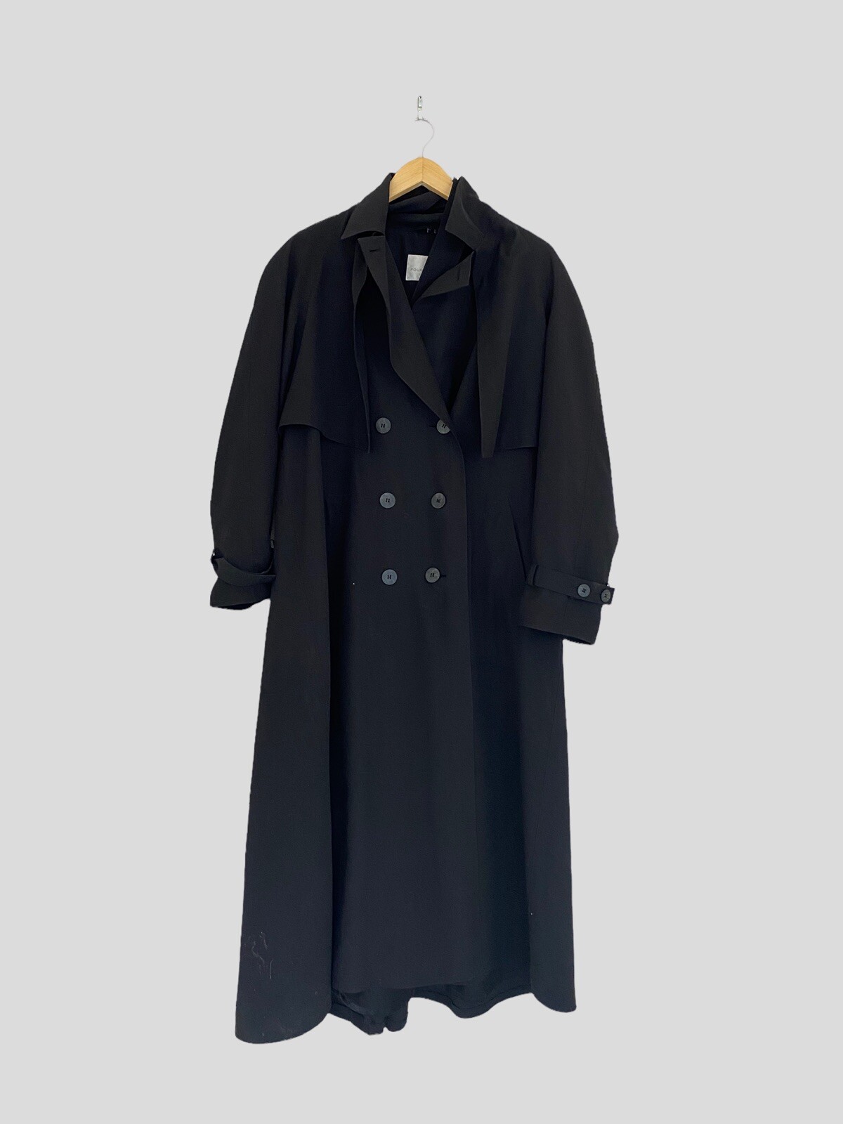 Four Seasons Ladies Black Trench coat, UK 12, US 10, Polyester With