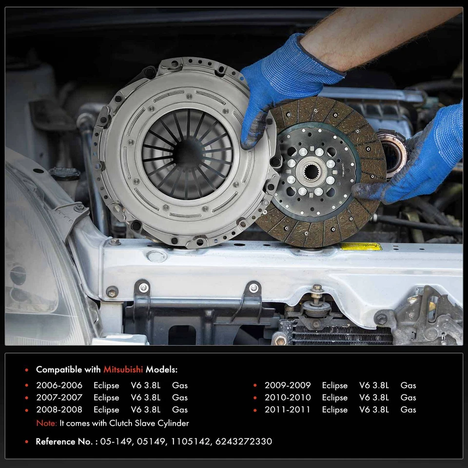 Transmission Clutch w/ Slave Cylinder Kit for Mitsubishi Eclipse 06-11 3.8L Gas - Image 2 of 4