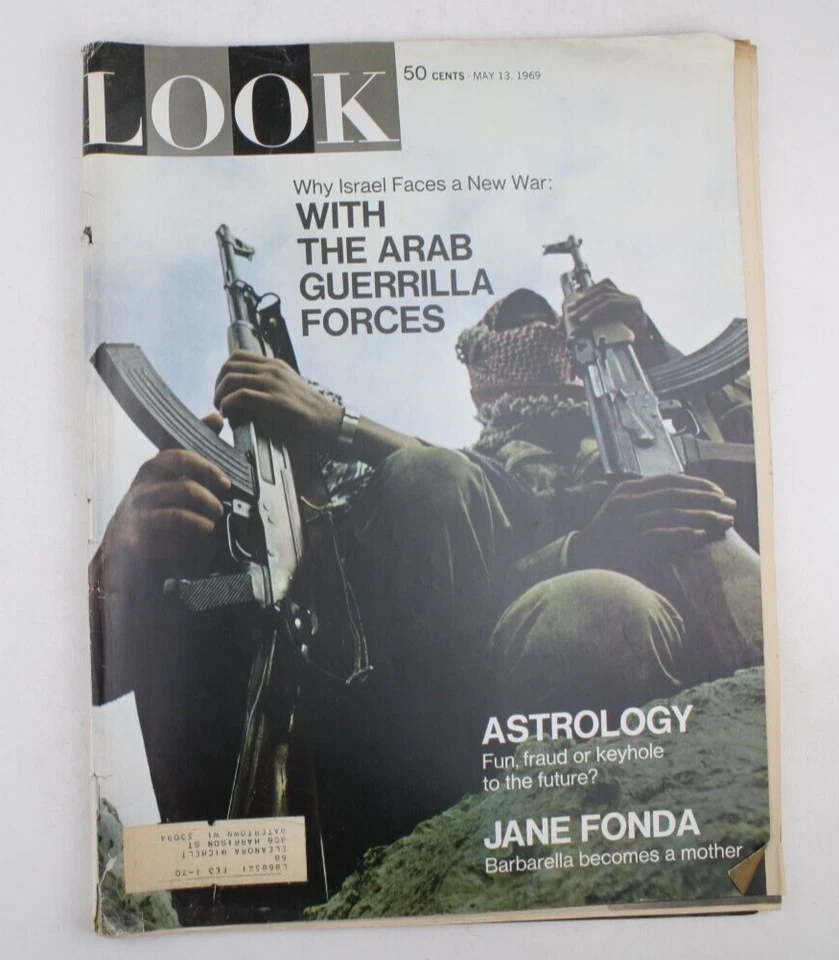 VTG May 1969 Look Magazine Israel Arab Guerrilla Jane Fonda Cowboys Indian - Image 2 of 4