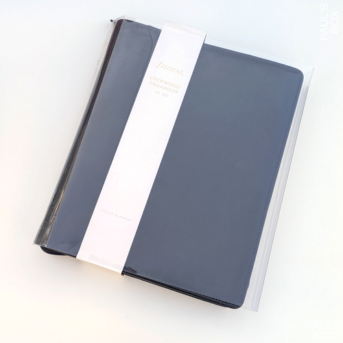 FILOFAX Lockwood Leather A5 with Zip — * Navy (Black Blue) — Unused, Old Refill
