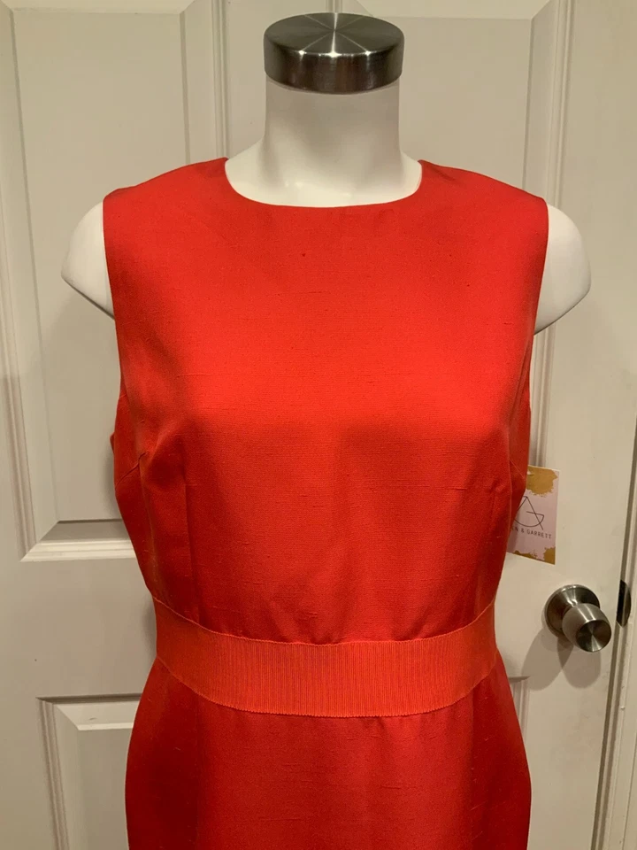 Giambattista Valli Red 100% Silk Sleeveless Sheath Dress, Size 8 (US) 44 (IT) - Image 2 of 4