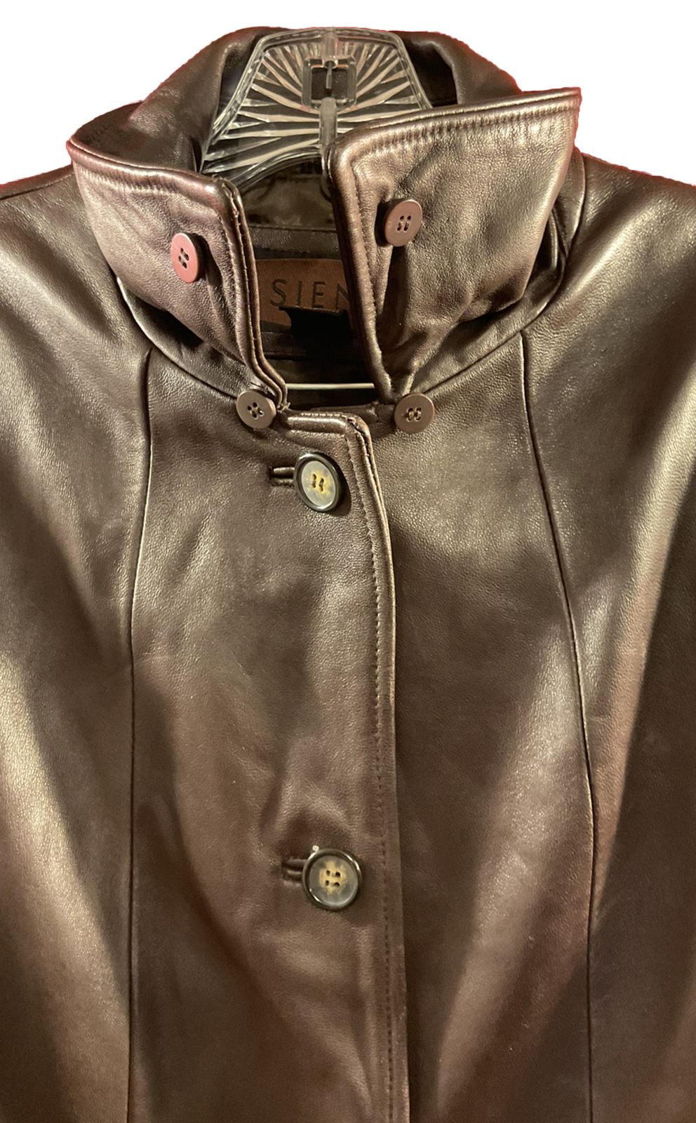 Siena Genuine Leather Button Down Brown Women's F… - image 5