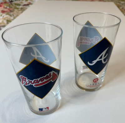 #ad Two Atlanta Braves Glasses $6.00