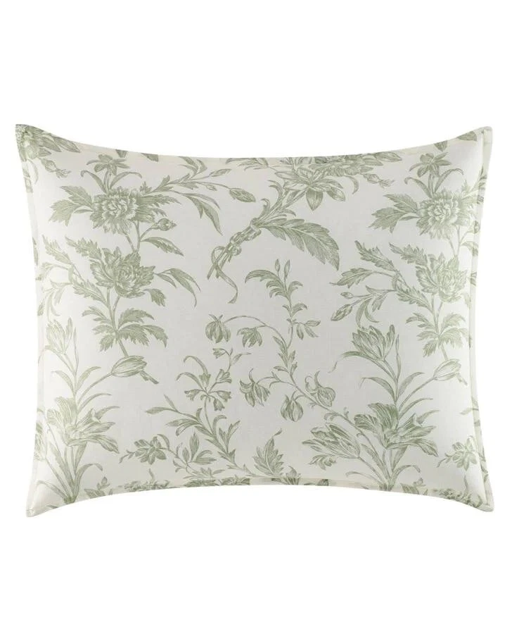 Par de travesseiros Laura Ashley Natalie verde claro marfim fazenda campo - Imagem 2 de 4