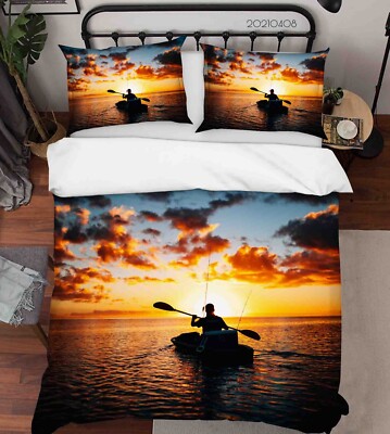 3D Sea Sky Sunset Landscape Quilt Cover Set Bedding Sets Pillowcases Queen