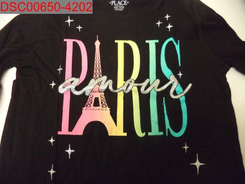 The Children’s Place Girls Black Paris Graphic Tee, Size L (10/12) 195935163996 - Picture 3 of 7