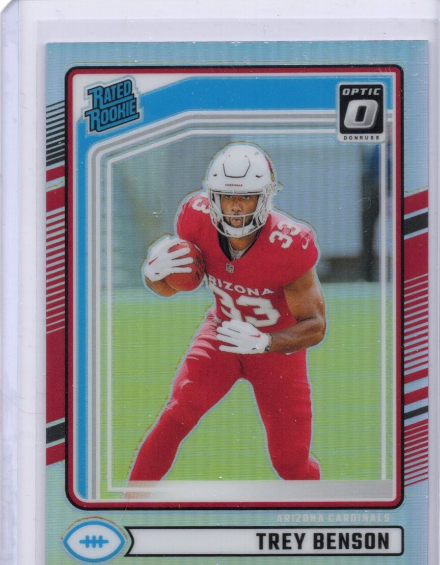 2024 Donruss - Rated Rookie Optic Preview Silver Holo Prizm #326 Trey Benson RC