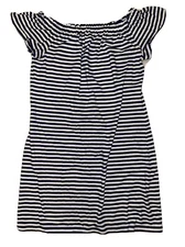 Vineyard Vines Blue White Stripe Off Shoulder Slub Knit Dress Womens Nautical XS