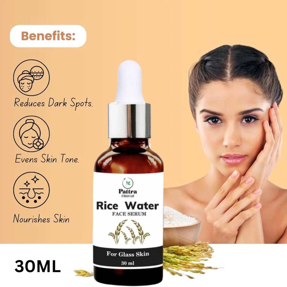 Suero facial con extracto de agua de arroz 30 ml para piel húmeda ilumina la piel hombres y mujeres Foto 3 de 4