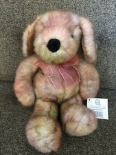 Vintage Princess Soft Toy Plush Bosley Puppy Dog Brown Pink Tie Dye With Tags