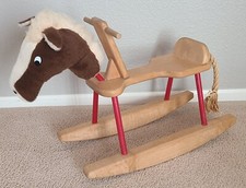 Vintage Children's Rocking Horse - Solid Wood