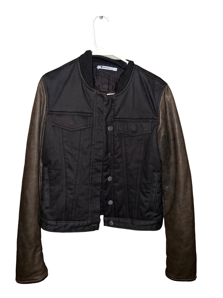 Veste Bomber En Coton Et Cuir T By Alexander Wang - Taille S - Occasion Très Bon état - Multicolore