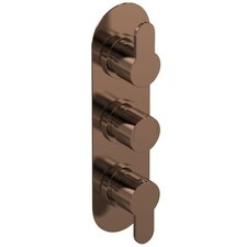 Image of Nuie Arvan Thermostatic Concealed Shower Valve with Diverter Triple Handle - Bru