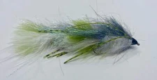 Sparkle Minnow White/Olive Articulated Streamer- Strike Fly Company