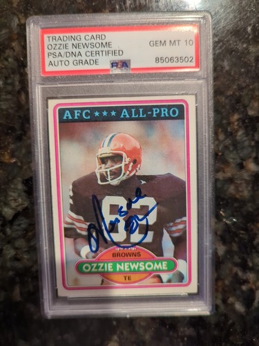 Ozzie Newsome Auto Sammelkarte Klasse 10 PSA/DNA