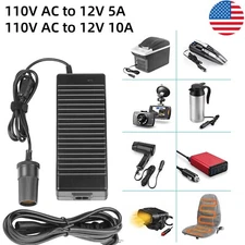 110V AC to 12V 5A/10A Car Converter Cigarette Lighter Socket 60W Power Adapter