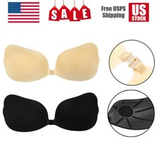 Silicone Push Up Stick On Gel Bra Strapless Backless Invisible Self-Adhesive TBN