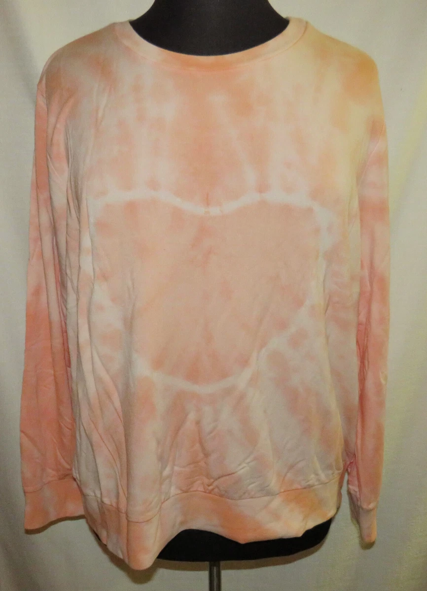 Torrid Sleep peach tie dye heart long sleeve lightweight sweatshirt 2X 18 20