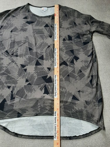 Lu La Roe Short Sleeve Shirt Womens Small S Gray Black Top - Picture 4 of 5