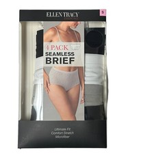 Ellen Tracy Women  s Briefs 4 Pack Size Small Seamless Comfort Stretch Microfiber