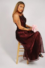 Iridescent Organza Gown M vintage 80s purple prom dress medium homecoming hoco