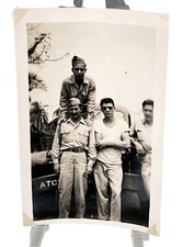 WW2 Era Photo Group U.S. GIs By Military Vehicle