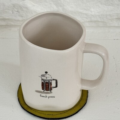 Rare Magenta Exclusive  French Press  Coffee Mug Early Rae Dunn M Stamp