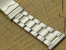 Vintage NOS Unused Stainless Deployment Clasp Watch Band 22mm Bracelet Long
