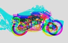A3 Photo Ducati GS125 Marianna 1954 Ltd Edition Art Colour Glitch