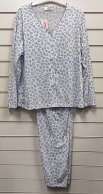 MARLON DAMEN SOMMER JERSEY BAUMWOLLE DURCHGEKNÖPFT PYJAMA SET GRÖßE UK 8 22