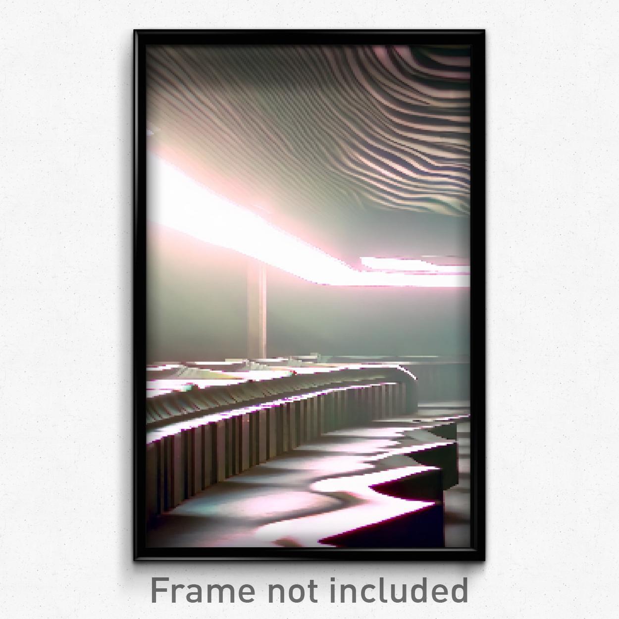 8 Bit Psychedelic Pixel Art Poster - Wavy Roost Trippy Video Game Print