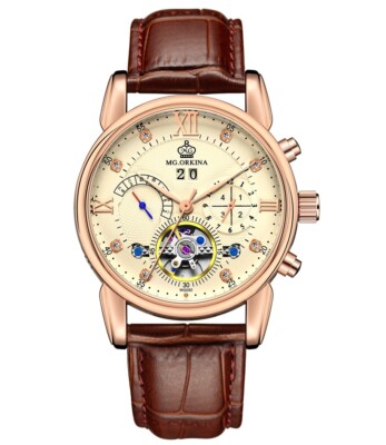 Fashion Men's Mult-functional Day/Date/Week Self-wind Mechanical Watch