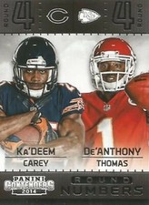 2014 Panini Contenders ROUND NUMBERS #9 Ka'Deem Carey De'Anthony Thomas