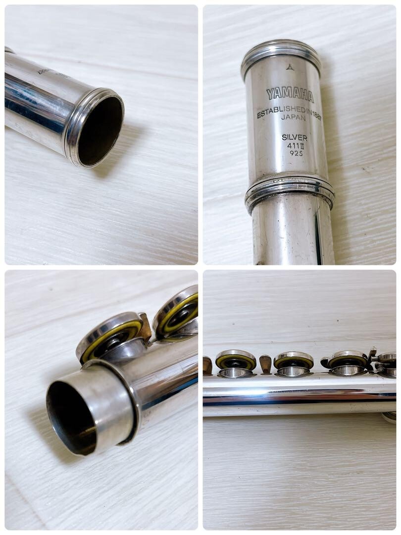 Yamaha YFL-411II Silver Flute w/ Hard case Operation checked