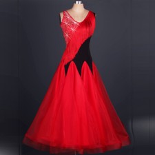 New Latin Ballroom Dance Dress Modern Salsa Waltz Standard Long Dress F199