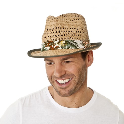 i-Smalls Men's Paper Straw Trilby with 