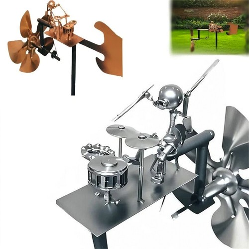 Handmade Metal Drummer Windmill Metall-Schlagzeuger-Musik-Windmühle Neu _ - Bild 2 von 27