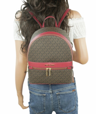 MICHAEL KORS KENLY MEDIUM BACKPACK PVC LEATHER MK BROWN  display picture 2
