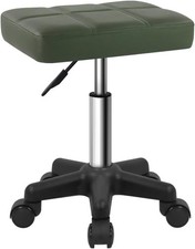 FURWOO Rectangle Rolling Stool with Wheels Swivel Stool Chair for Salon Massage