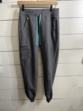 Figs Technical Collection Gray Women  s XS Jogger Scrub Pants Drawstring Pockets