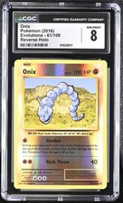 2016 Pokemon Onix LV.12 Reverse Holo Evolutions 61/108 CGC 8 NM/Mint