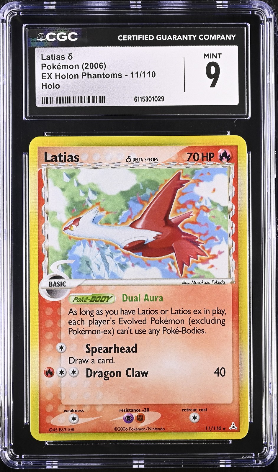 CGC 9 MINT Latias 2006 EX Holon Phantoms 11/110 Holo Pokemon Card
