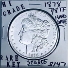 1878 7/8TF MORGAN SILVER DOLLAR HI GRADE GENUINE U.S. MINT RARE KEY COIN 8147