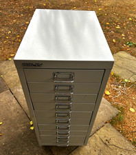 Bisley Grey Metal 10-Drawer Multi-Drawer Multidrawer Filing Cabinet