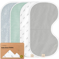 Keababies 4-Pack Baby Burp Cloths Baby Girl, Boy, Organic Cotton Nordic 