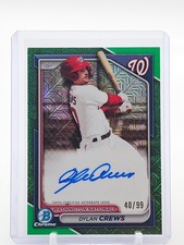 DYLAN CREWS 2024 BOWMAN CHROME MEGA GREEN MOJO REFRACTOR AUTO /99 Q1755