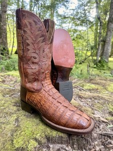 Lucchese Hornback Caiman Boots Mens 9.5D Cognac Exotic Western Since 1883 CL1064 Lucchese 1883 caiman boots - Gem main image 4