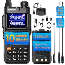 Baofeng UV26 10W Multi Band Ham Radio Walkie Talkie Full Kit Aviation Band AM FM