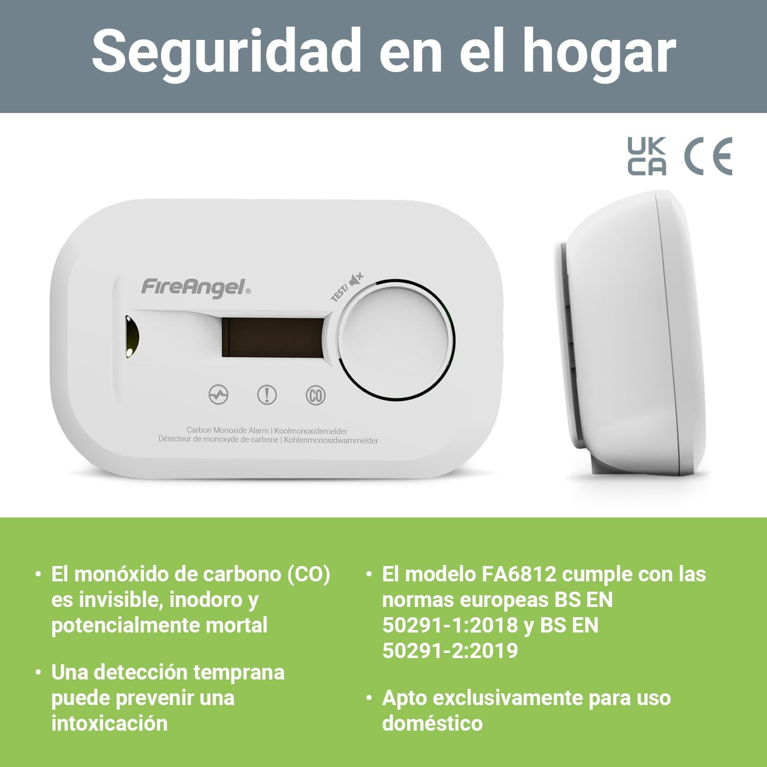 FireAngel FA6812 Digitale | Rilevatore Monossido di Carbonio LCD 10 Anni - 4